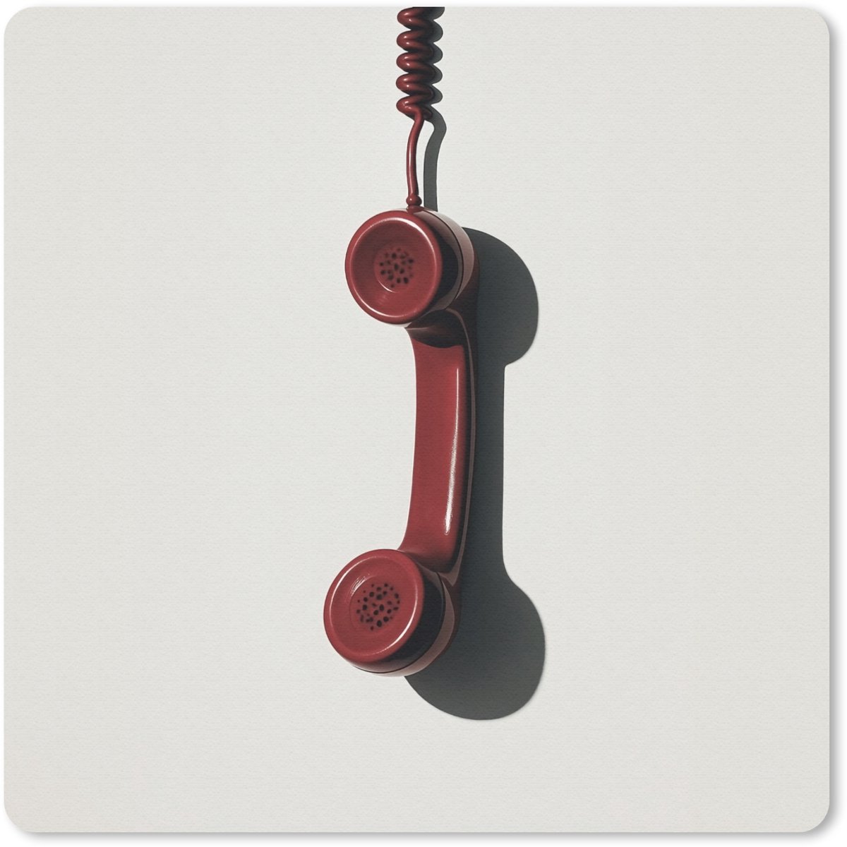 Muismat 20x20 cm - Mousepad Telefoon - Koord - Rood - Minimalistisch - Muismatten