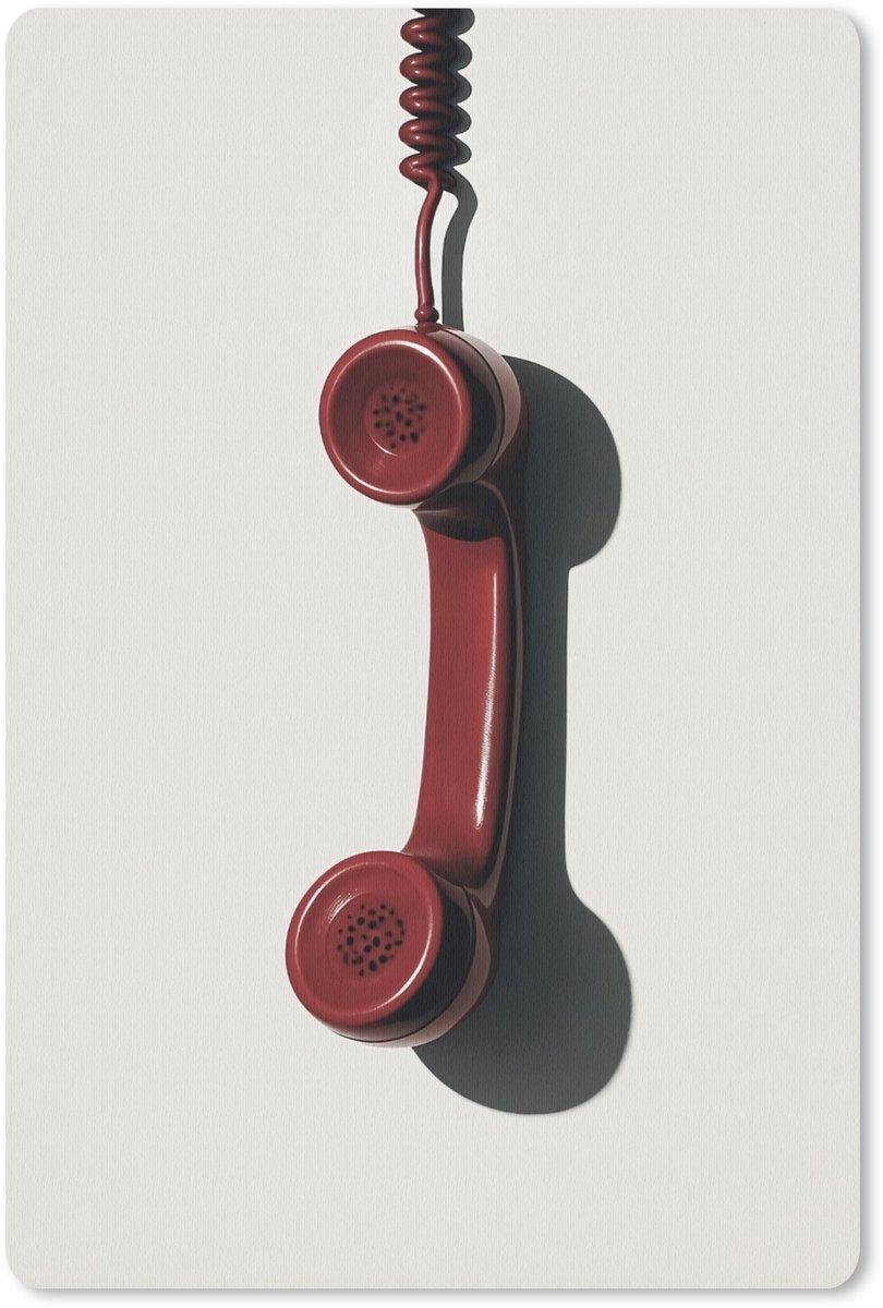 Muismat 18x27 cm - Mousepad Telefoon - Koord - Rood - Minimalistisch - Muismatten