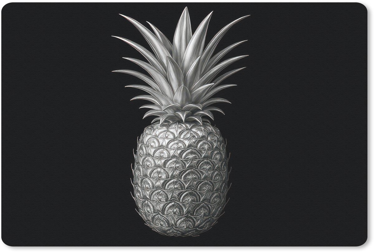 Muismat 27x18 cm - Mousepad Ananas - Gedetailleerd - Bladeren - Muismatten