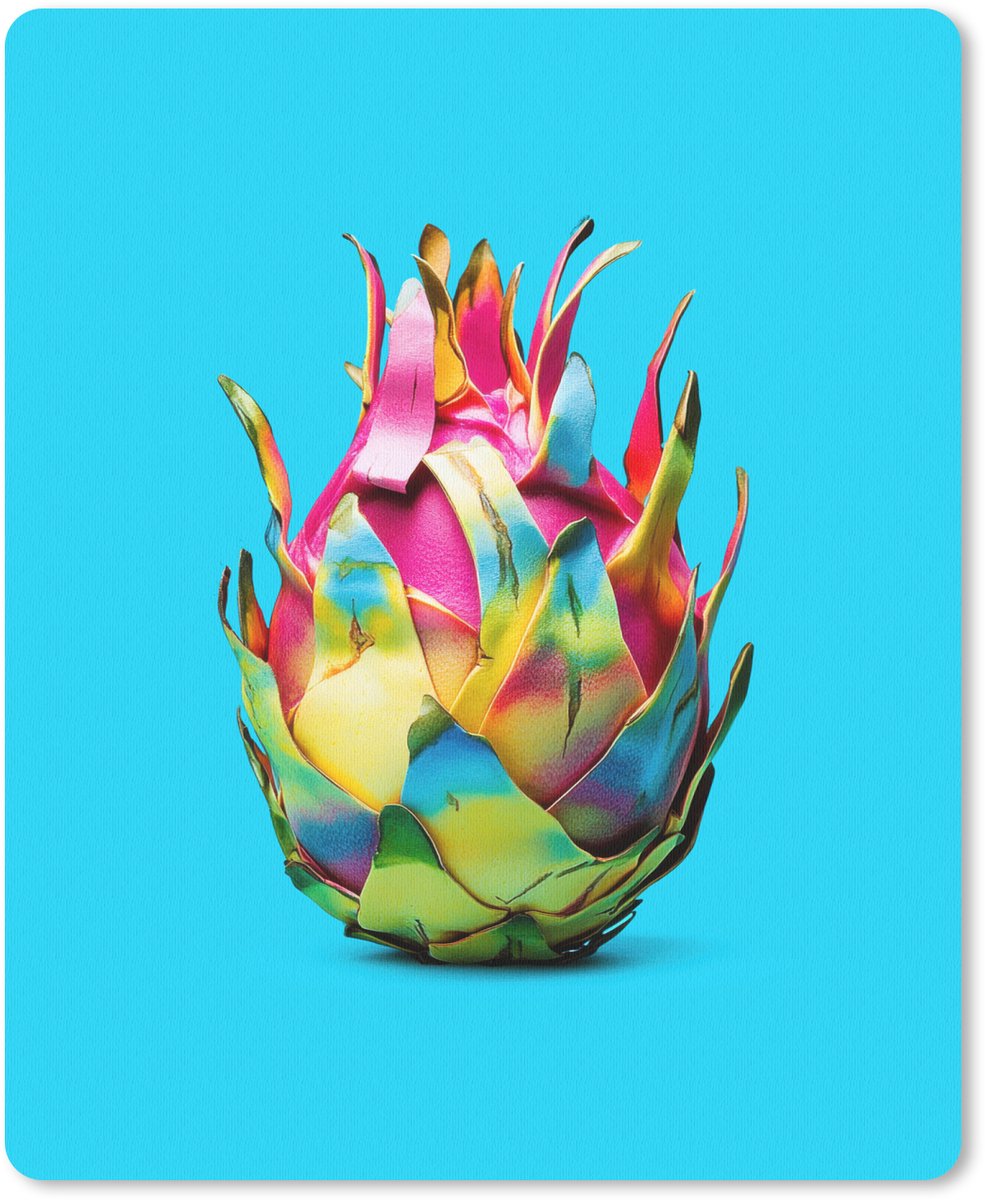 Muismat 19x23 cm - Mousepad Drakenfruit - Blauw - Levendig - Muismatten