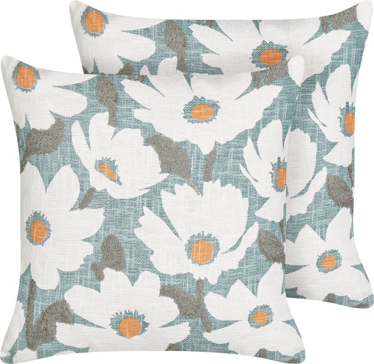 Beliani JATROPHA - Sierkussen set van 2 - Blauw - 45 x 45 cm - Katoen