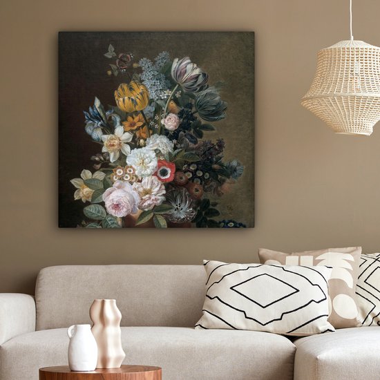 Peintures sur toile - Nature morte aux fleurs - Peinture d'Eelke Jelles Eelkema - 90x90 cm - Décoration murale