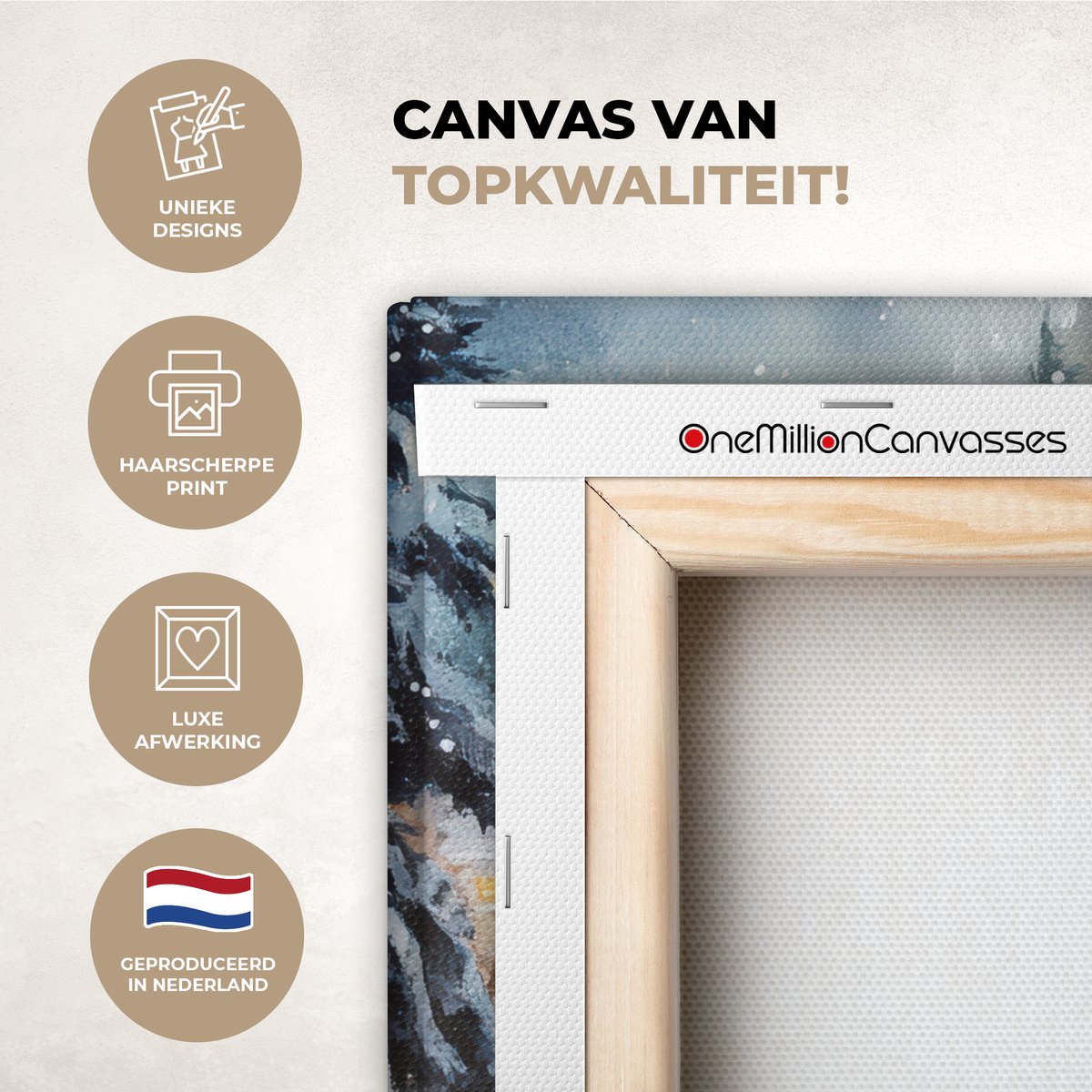 Canvas schilderij 40x30 cm - Wanddecoratie Kerstdorp - Huizen - Sneeuw - Kerst - Muurdecoratie woonkamer - Slaapkamer decoratie - Kamer accessoires - Schilderijen op canvas - Kerstdecoratie voor binnen - Kerstversiering - Kerstmis versiering – foto 5