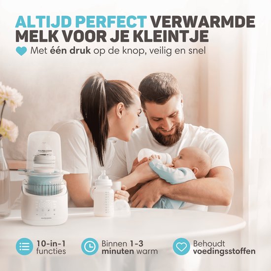 Vulpes Goods® BabyCare - Flessenwarmer - 10in1 - Verwarmt zeer snel - Warmhouden 24u, Ontdooien & Steriliseren - Flesverwarmer met Nachtlamp - Sterilisator met Stoomkap - Incl. Schoonmaakset - Fast Heating Technologie - PRO V2 Versie van Vulpes Goods® — afbeelding 3