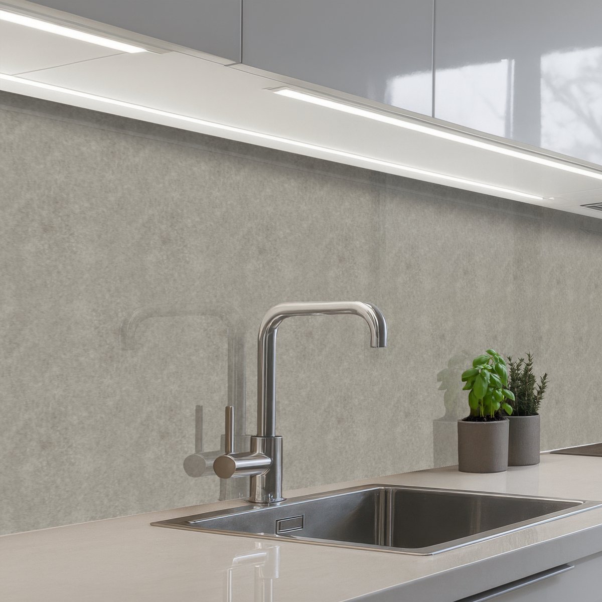 Keuken achterwand 500x60 cm - Spatscherm zelfklevend Beton - Grijs - Patronen - Industrieel - Muurbeschermer - Spatwand fornuis