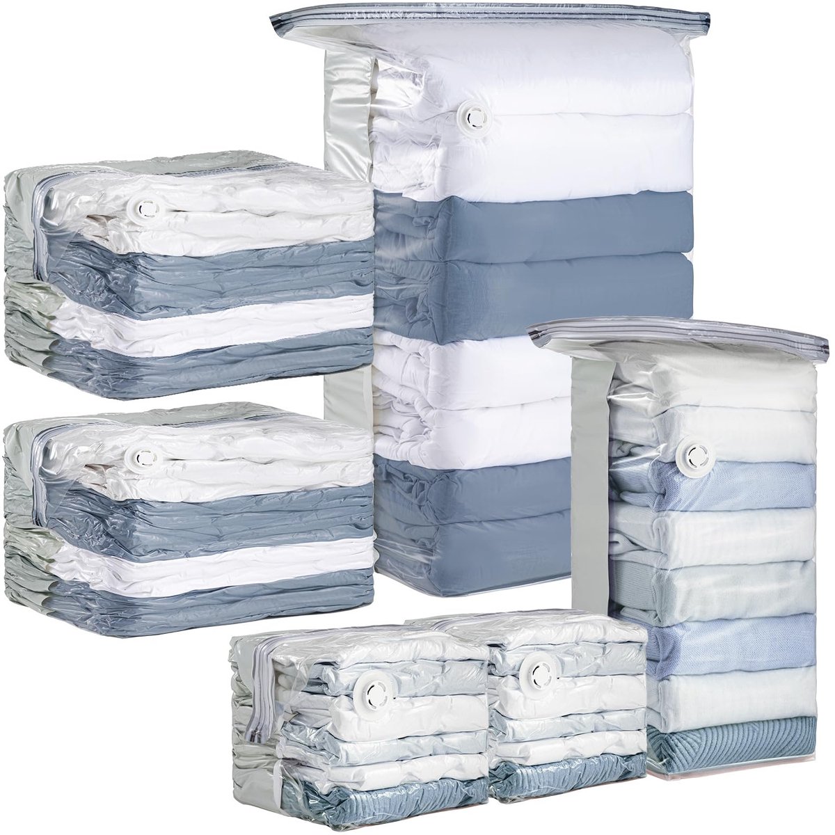 Ibenzoa® Set van zes vacuümzakken voor kleding en beddengoed in diverse maten