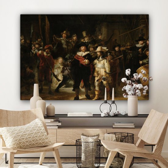 Peinture sur Toile La Ronde de Nuit - Art - Maîtres Anciens - Rembrandt - 150x100 cm - Décoration murale
