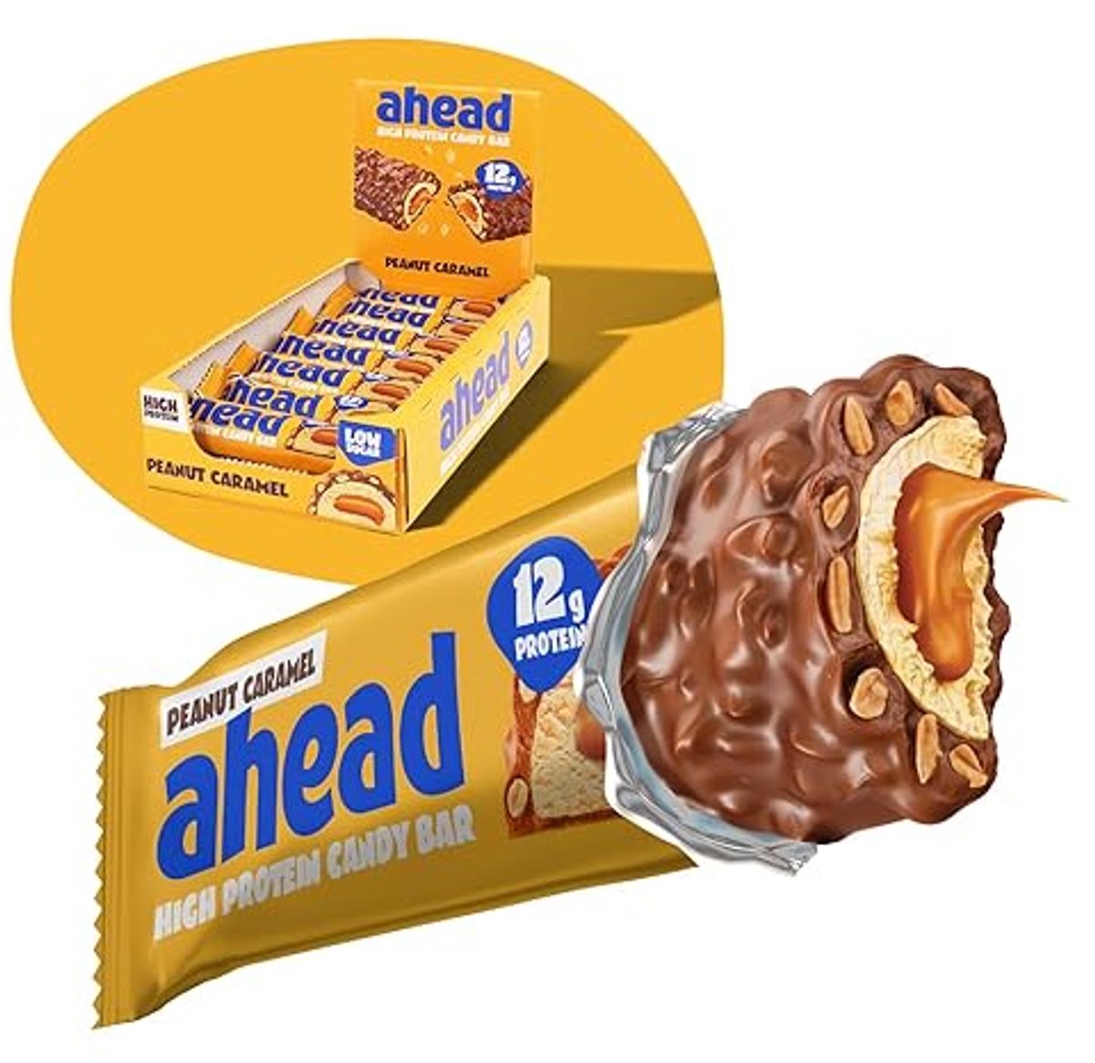 ahead Protein Bar – Suikerarme Eiwitreep – Doos 12×45 g (540 g), 14×45 g (630 g) –11–12 g Eiwit – Suikerarm, Vezelrijk, Zonder Palmolie