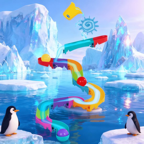 Playgro-Splash and Slide- Waterval glijbaan - Badspeelgoed - Peuter speelgoed - Baby badspeelgoed - Speelgoed Baby - Speelgoed 1 jaar -Badspeeltje - Water knikkerbaan -waterspeelgoed baby - Waterspeelgoed Peuters - inclusief 3 balletjes van Merkloos — afbeelding 5