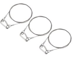 3Pcs 1M Stainless Steel Safety Cable, 1.5mm Flexible Wire Lock Double Loops Safety Chains with Hook for Stage Lighting, Luggage, Outdoor