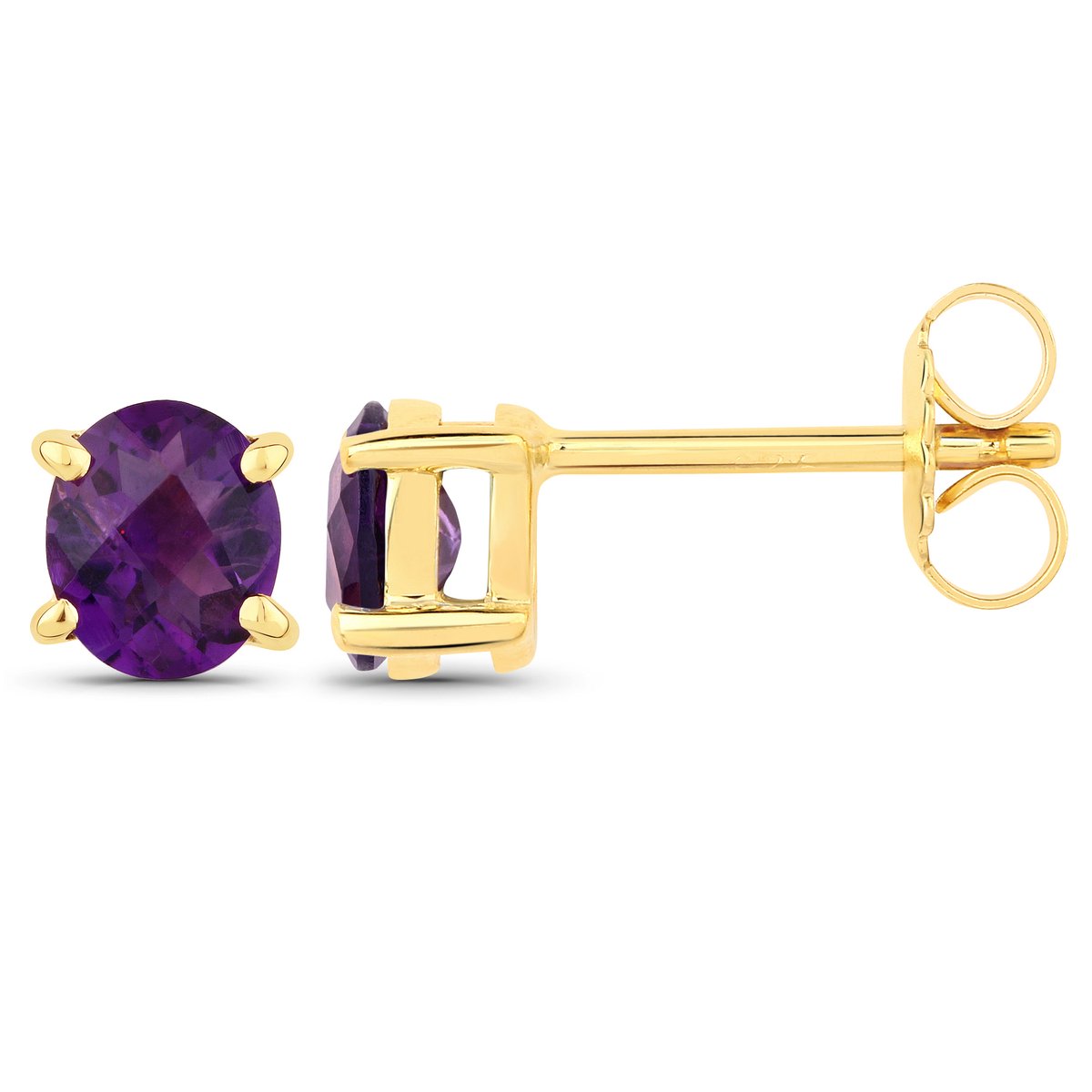 Vira Jewels Ohrstecker 925-Sterling Silber vergoldet Glänzend Amethyst violett