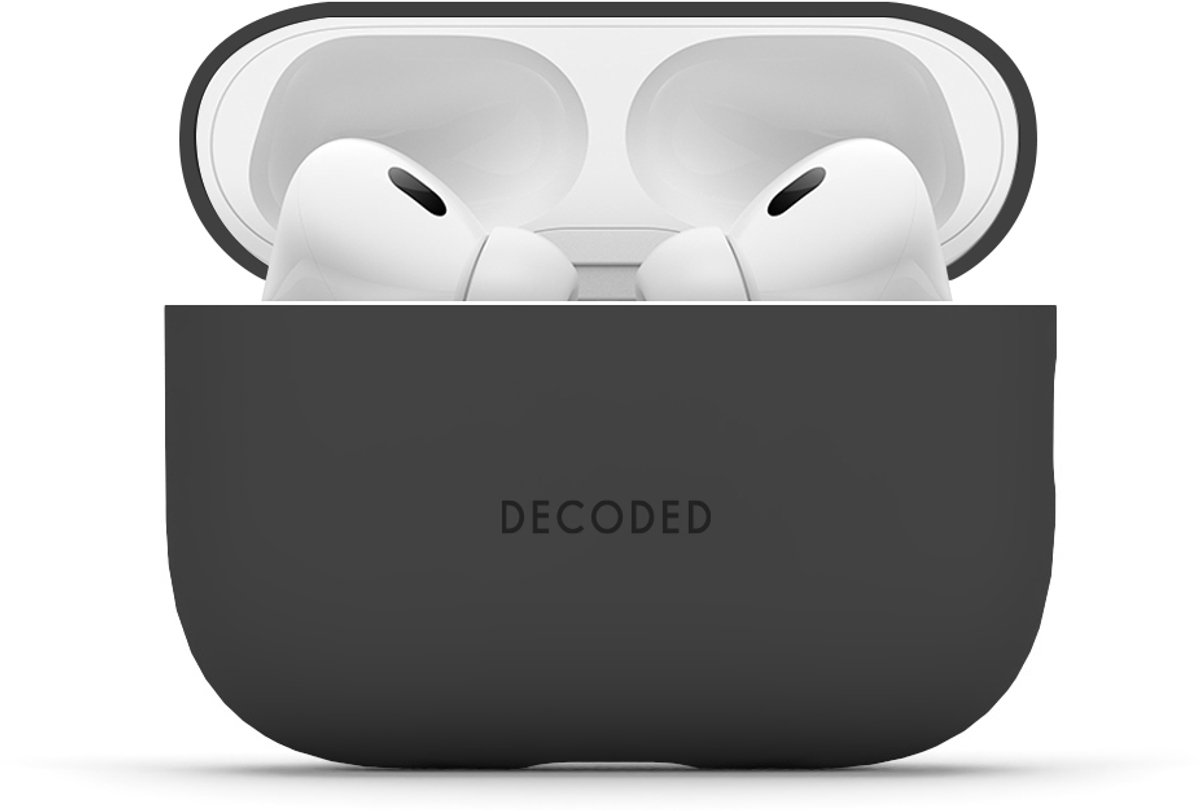 DECODED Siliconen AirPods Hoesje - Geschikt voor AirPods Pro 3 - Soft Touch Silicone - Ondersteund Draadloos Opladen - Valbescherming - Zwart
