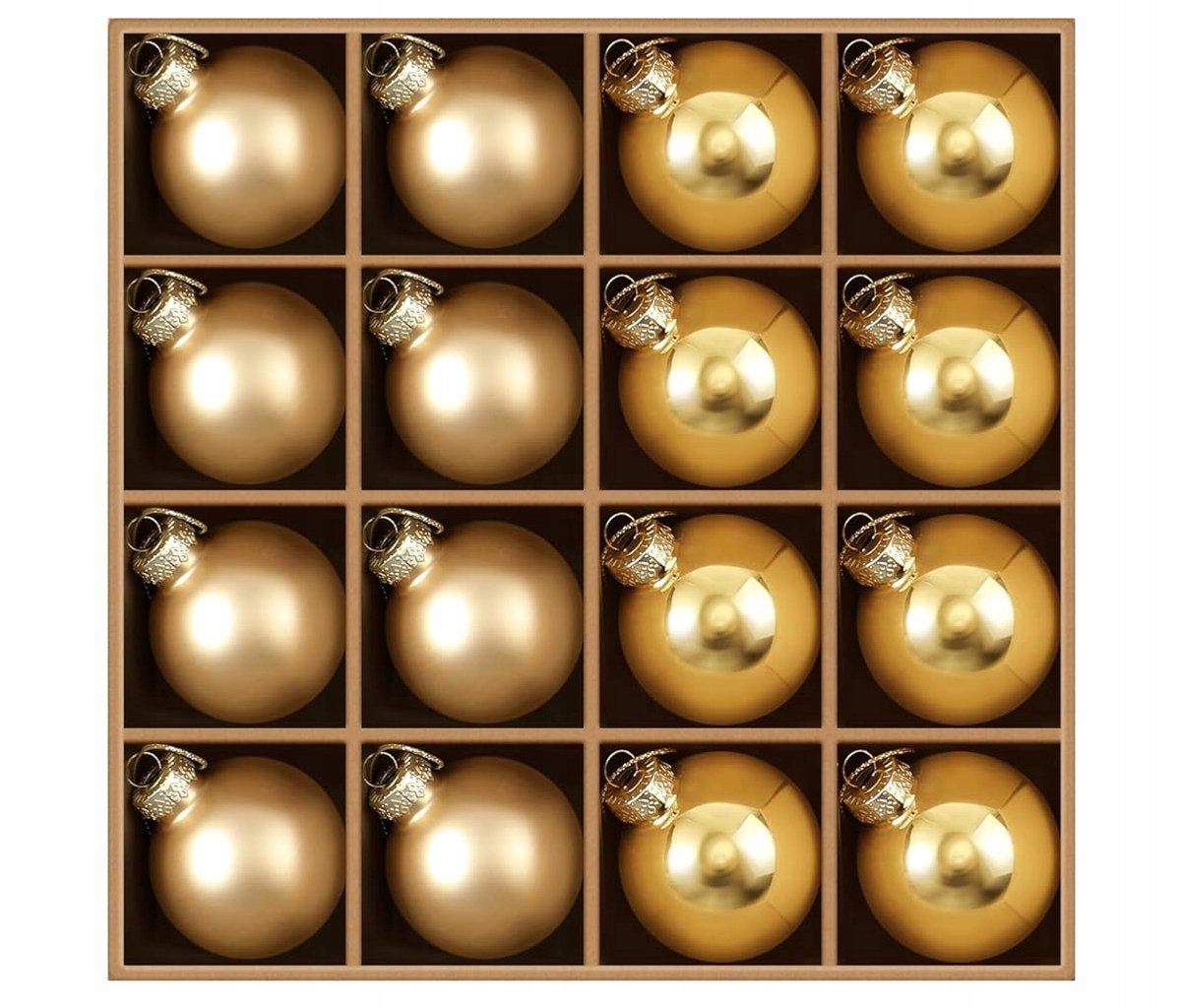 Gouden Kerstballenset - 16 stuks - 2cm