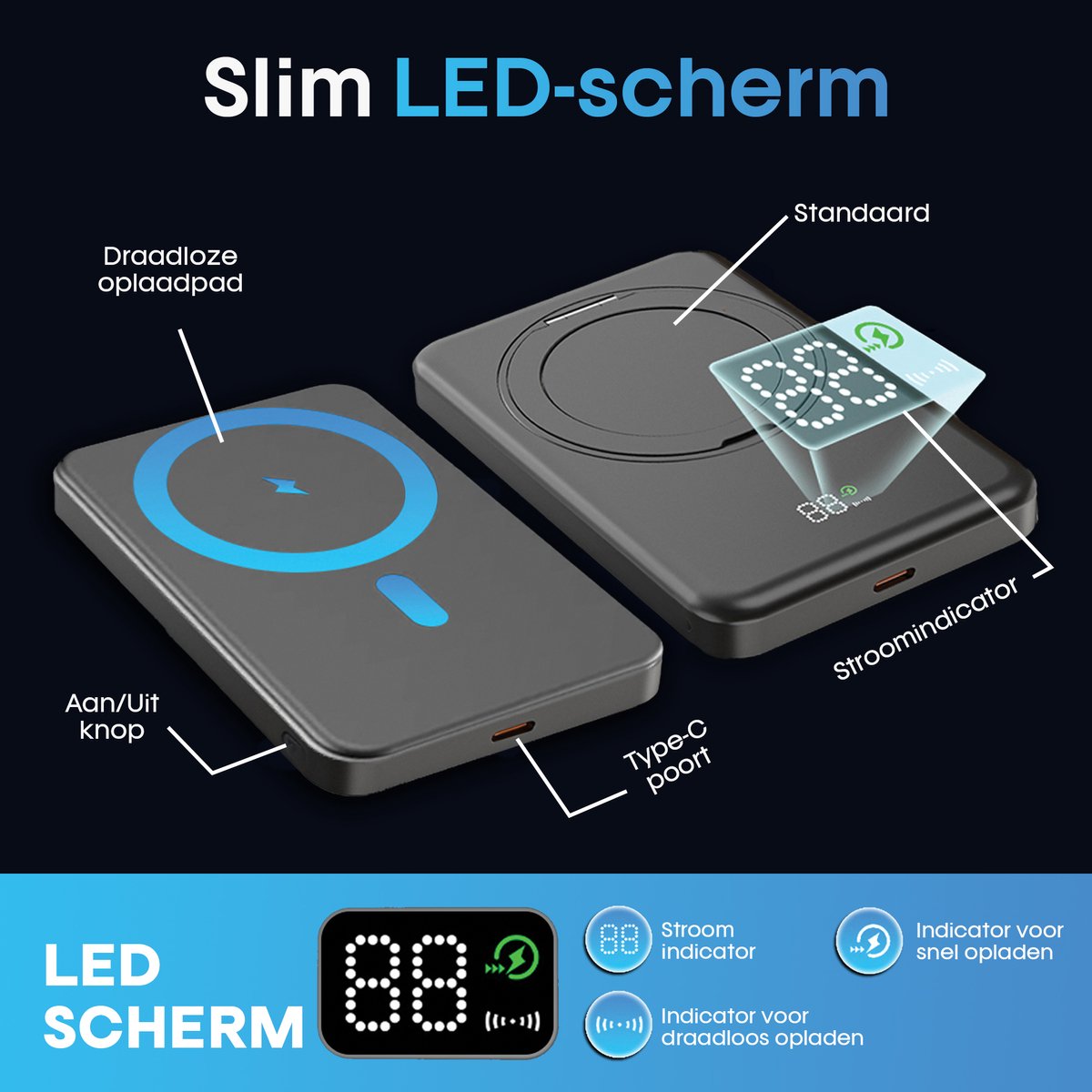 Strolox Magsafe Powerbank - 12000 mAh - Powerbank - afbeelding 3