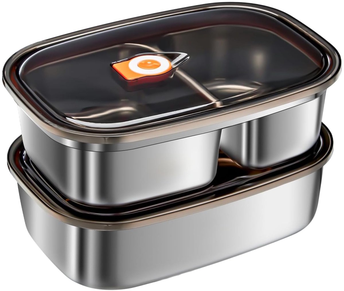 Unyqoos® Roestvrijstalen lunchbox set met compartimenten voor werk en school