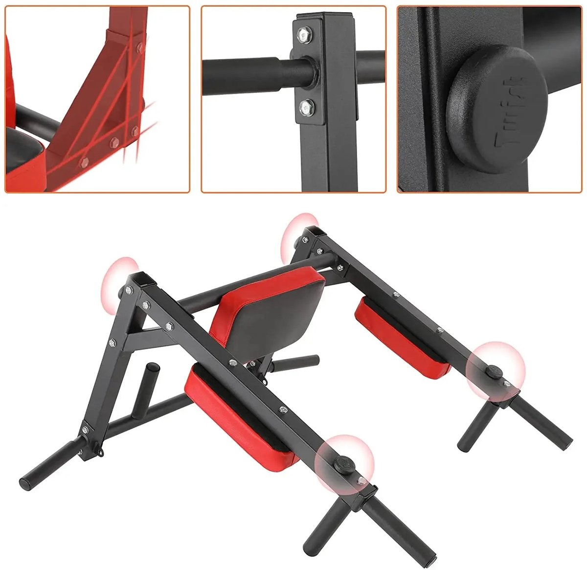 Lynly - Wandgemonteerde Pullupbar Chin Up Bar stang, Dips Station voor thuis. 2 in 1. Wissel tussen dipstation en pull up stang thumbnail 2