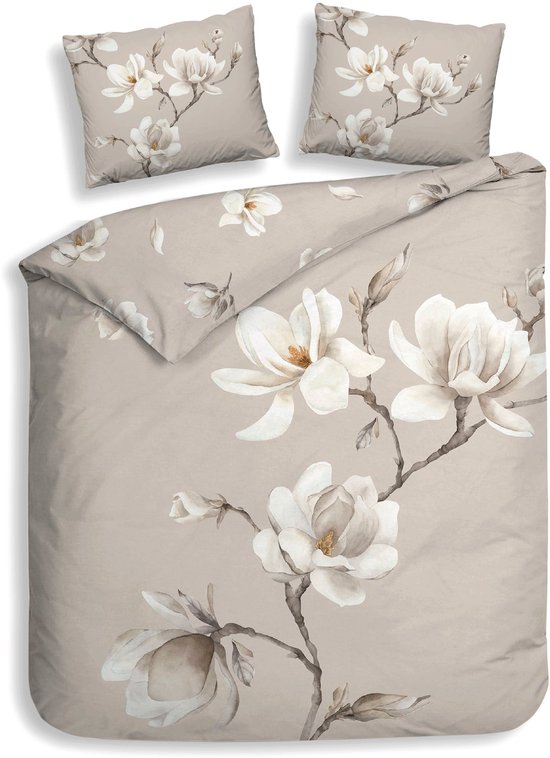 Heckettlane Dekbedovertrek Katoen Satijn Vienna - Natural - 100% Katoen-Satijn - Dekbedovertrek 240x200/220cm - Lits Jumeaux - Wenen