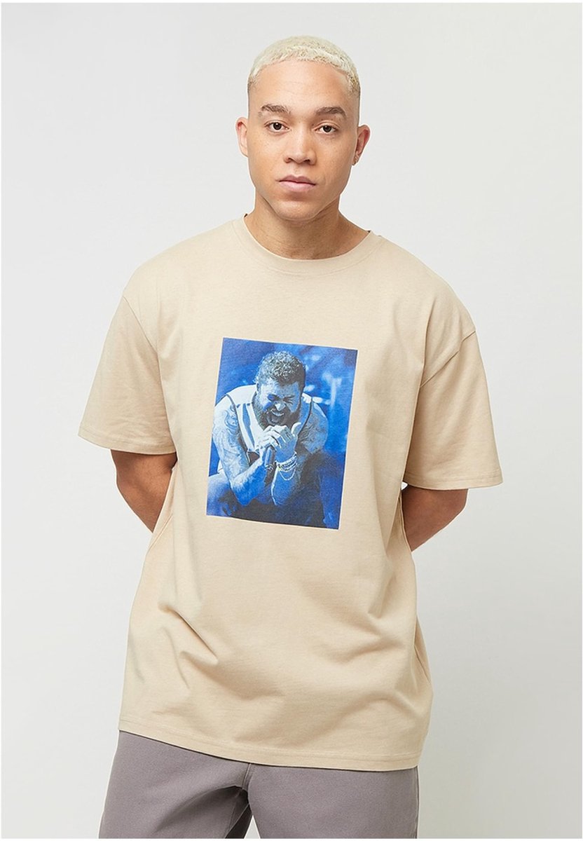 Merchcode Post Malone - Tracklist Oversize Heren Tshirt - M - Beige