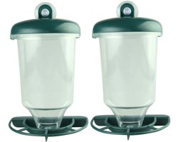 Automatische vogelvoederbak voor kooi - 2pcs Transparante Papagaai Voedingskom, Hangende Automatische Voedingssupport met Deksel, Eenvoudig te Installeren, Geschikt voor Vogels en Kooien