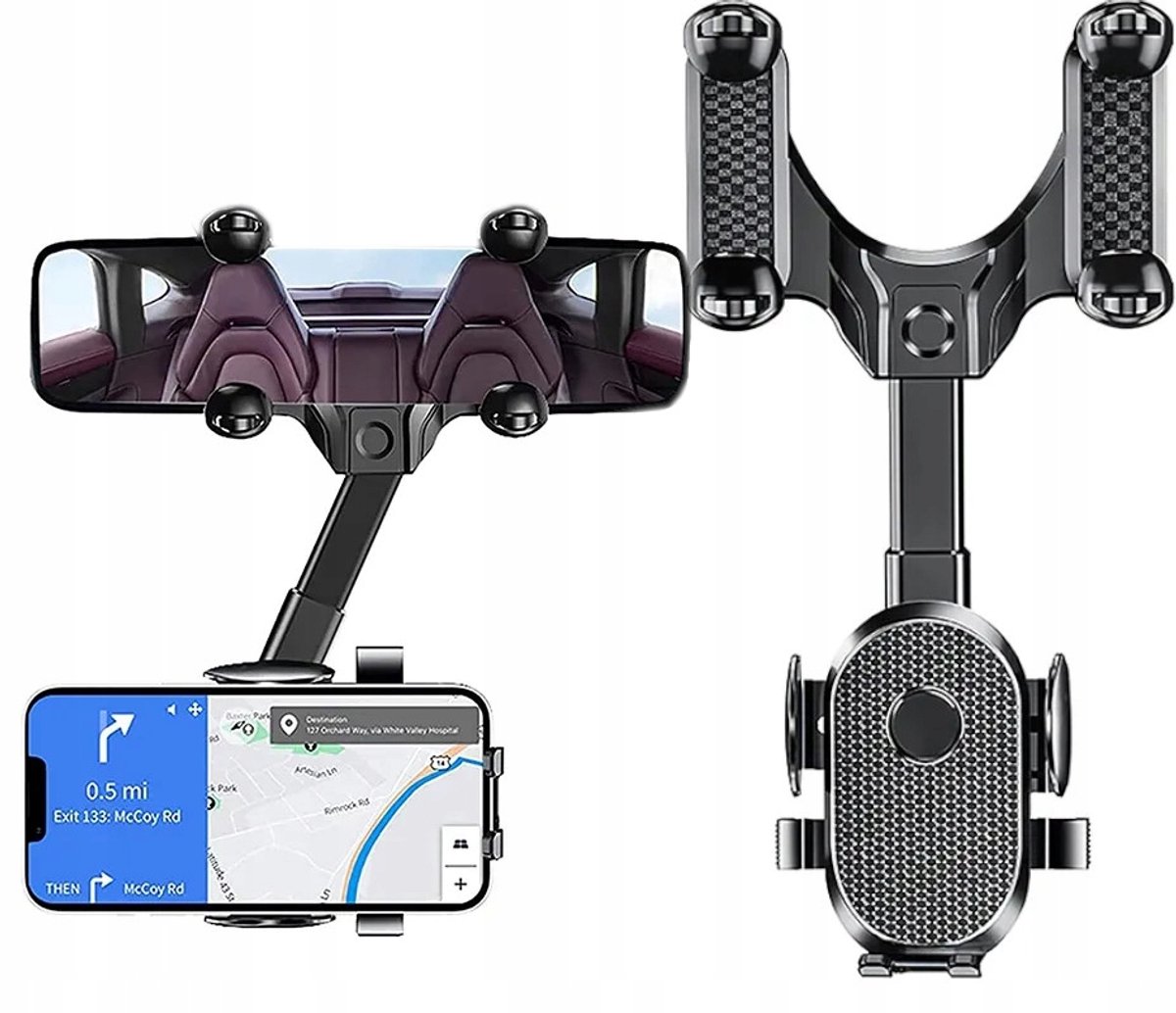 Stevige Autohouder voor Dashcam/Telefoon aan Achteruitkijkspiegel