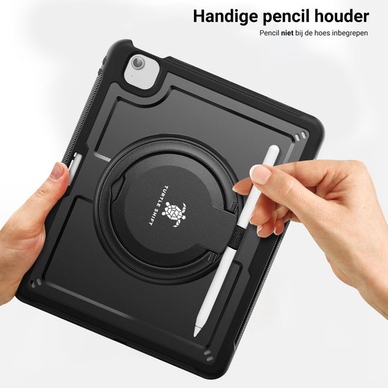 Étui Turtle Shift Perfect Grip iPad Air 6 M2 avec protection d'écran - 13 pouces (2024) - Noir