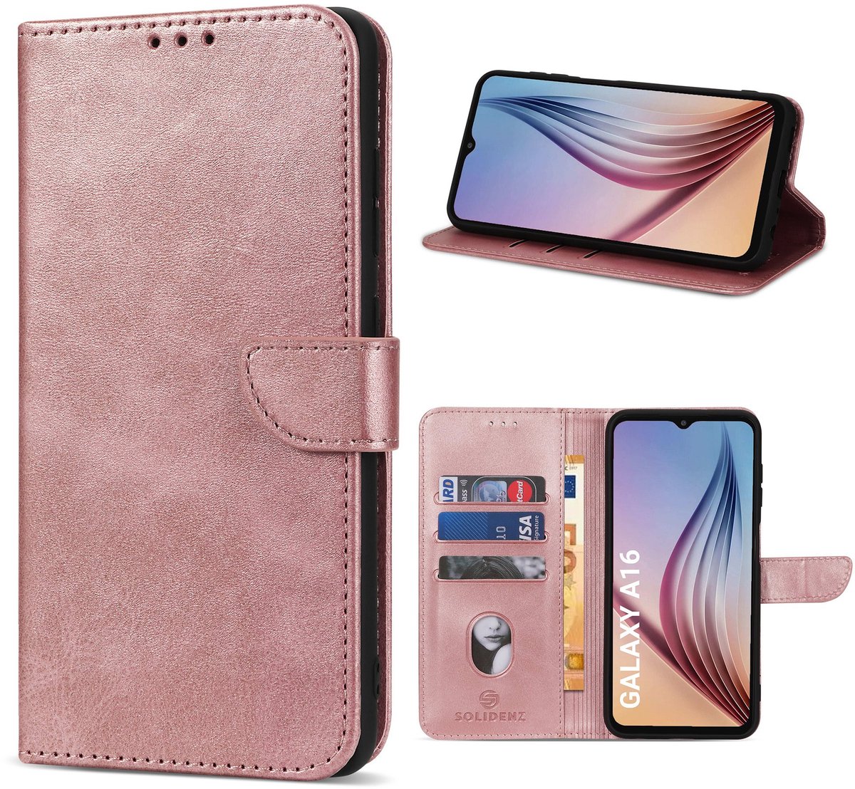 Solidenz hoesje - Geschikt voor Samsung Galaxy A16 - Bookcase - Roségoud