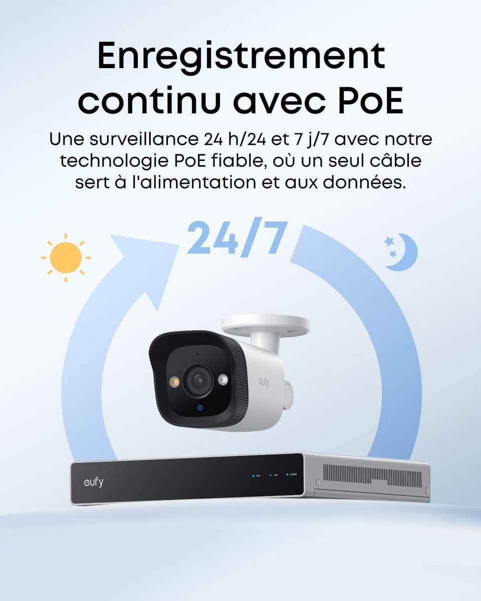 eufy Security PoE Bullet CCTV Camera E40 Add-On 2-pack, Wired Outdoor Surveillance, 4K UHD, 122° FOV, F1.6 Color Night Vision, 24/7 Recording, Person/Vehicle/Pet AI Detection, Red & Blue Lights, IP67 – foto 8