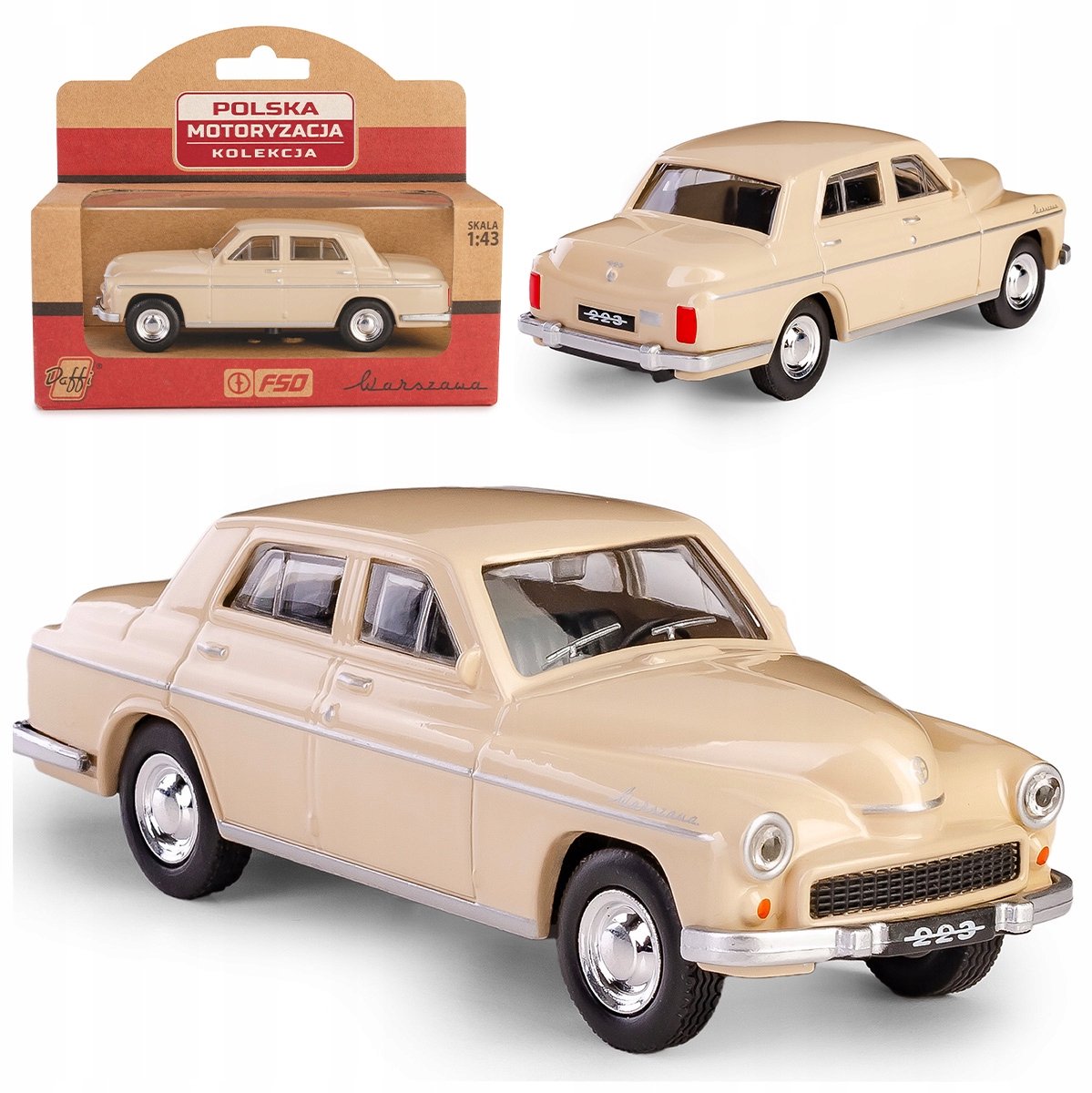 Warszawa 223 Model Auto 1:43 Beige - PRL Collectie