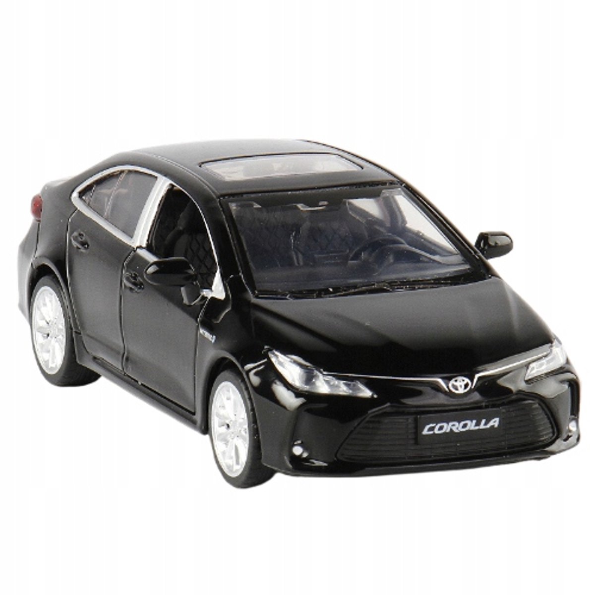 Toyota Corolla hybride modelauto 1:32 - zwart, licht en gelijmd