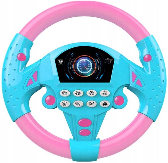 RedCrab Stuurwielen met rem- en gaspedalen, speelgoed voor kinderen, gesimuleerd rijden voor peuters met licht en muziek, doen alsof rijden met speelgoed, baby elektrisch vroeg leren educatief