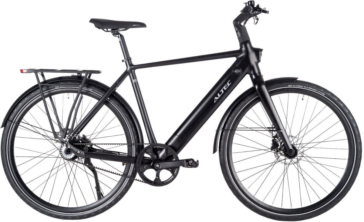 Altec Blitz - Elektrische Herenfiets - Urban fiets - Stadsfiets - 28 inch - 55 cm - Achterwielmotor - Hydraulische schijfremmen - Beltdrive - Zwart - Altec - €1.439,00