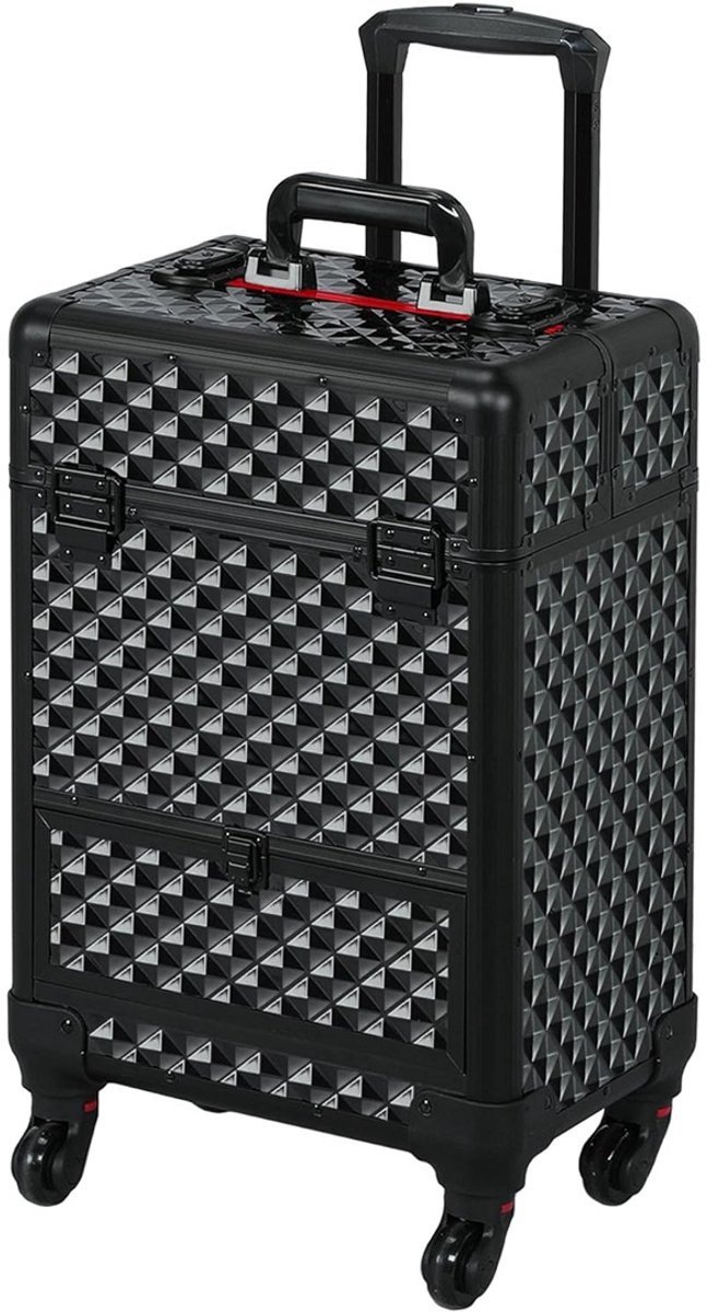 VIN® Kapperstas – Kapperskoffer Met Schouder Riem – Waterdichte Barber Case – 37x22x20 CM – Zwart