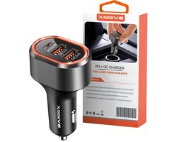 Xssive - Autolader 48W - 3 Poorten Snellader (1x USB-C 30W PD + 2x USB-A QC) - Auto Oplader 12V/24V - Sigarettenaansteker USB