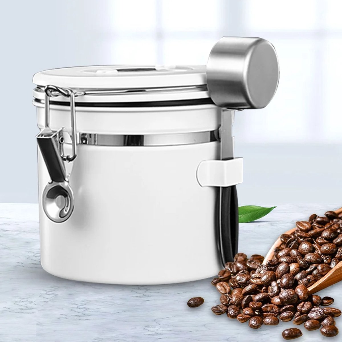 longziming -Luchtdichte Koffieopslagpot met Deksel – Glazen Voorraaddoos voor Koffiebonen, Thee en Snacks – Stijlvolle Bewaardoos voor in de Keuken, Gemakkelijk te Reinigen, Aromabehoudend Design — cadeau in Wonen & Interieur - foto 3
