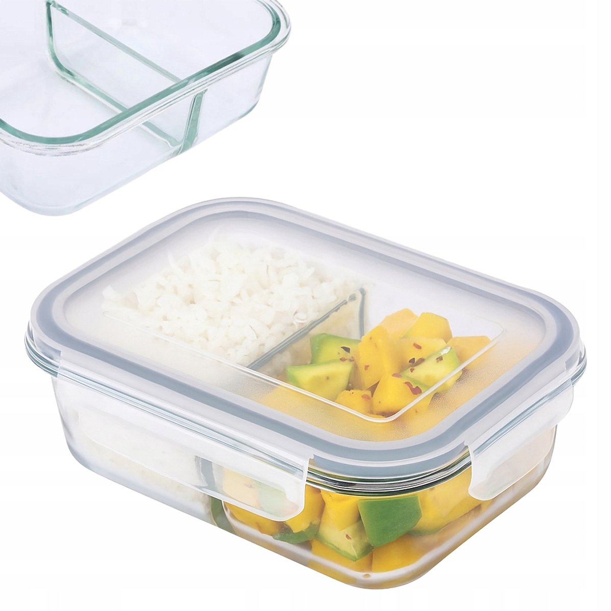 Altom Design Verse Lunchbox - Glazen Voedselcontainer 0,65L met Vakken