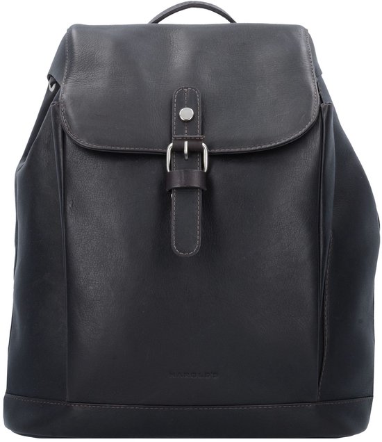 HAROLD'S Cuir Sac à dos de loisirs Sac à dos Campo Backpack Black Noir