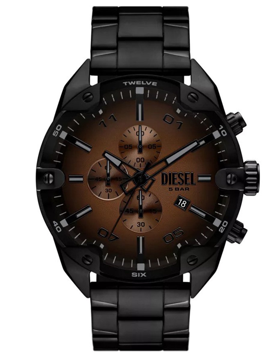 Diesel Spiked DZ4691 Horloge - Staal - Zwart - Ø 49 mm