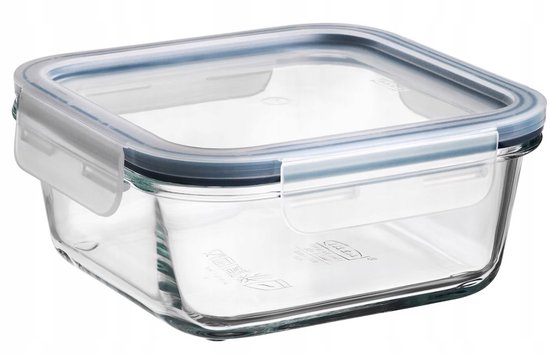 Glazen Voedselcontainer 600 ml met Deksel - Vierkant