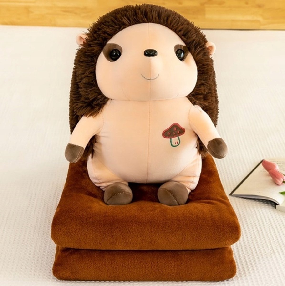 Knuffel Egel met Dekentje - 3-in-1 Knuffels & Deken