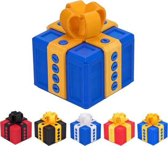 Boîte cadeau agaçante avec vis - Puzzle à démonter - Farce surprise - Cadeau de Noël drôle - Porte-cartes hilarant - Boîte fantaisie - 1 pièce - Bleue (8 cm * 8 cm)