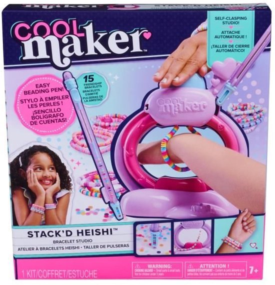 Cool Maker - Heishi-armbandstudio - Knutselpakket voor het maken van armbanden met eenvoudige kralenpen en meer dan 1200 kralen voor armbanden, maakt tot 15 armbanden