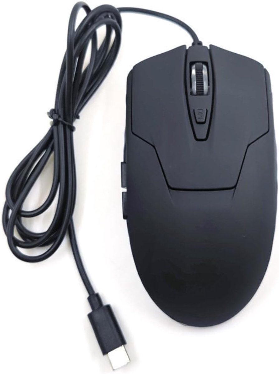 USB C bedrade muis, 6 stille knoppen, 4-snelheid DPI, ergonomisch, LED-achtergrondverlichting, compatibel met Mac, Chromebook, HP, DELL XPS, ASUS, Surface, bedrade Type-C stille gamingmuis
