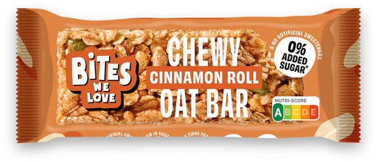 BitesWeLove Chewy Oat Bar Cinnamon Roll haver 8x 4 x 30g | bol