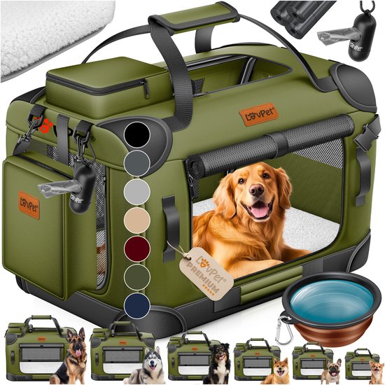 Transportbox voor hond en kat, transporttas, maat XL, 81,3 x 58,4 x 58