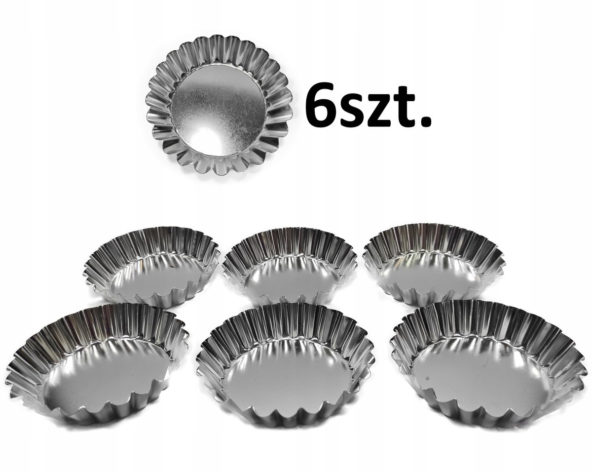 6x Muffinvormen Tartelette 9 cm Geribbeld SNB
