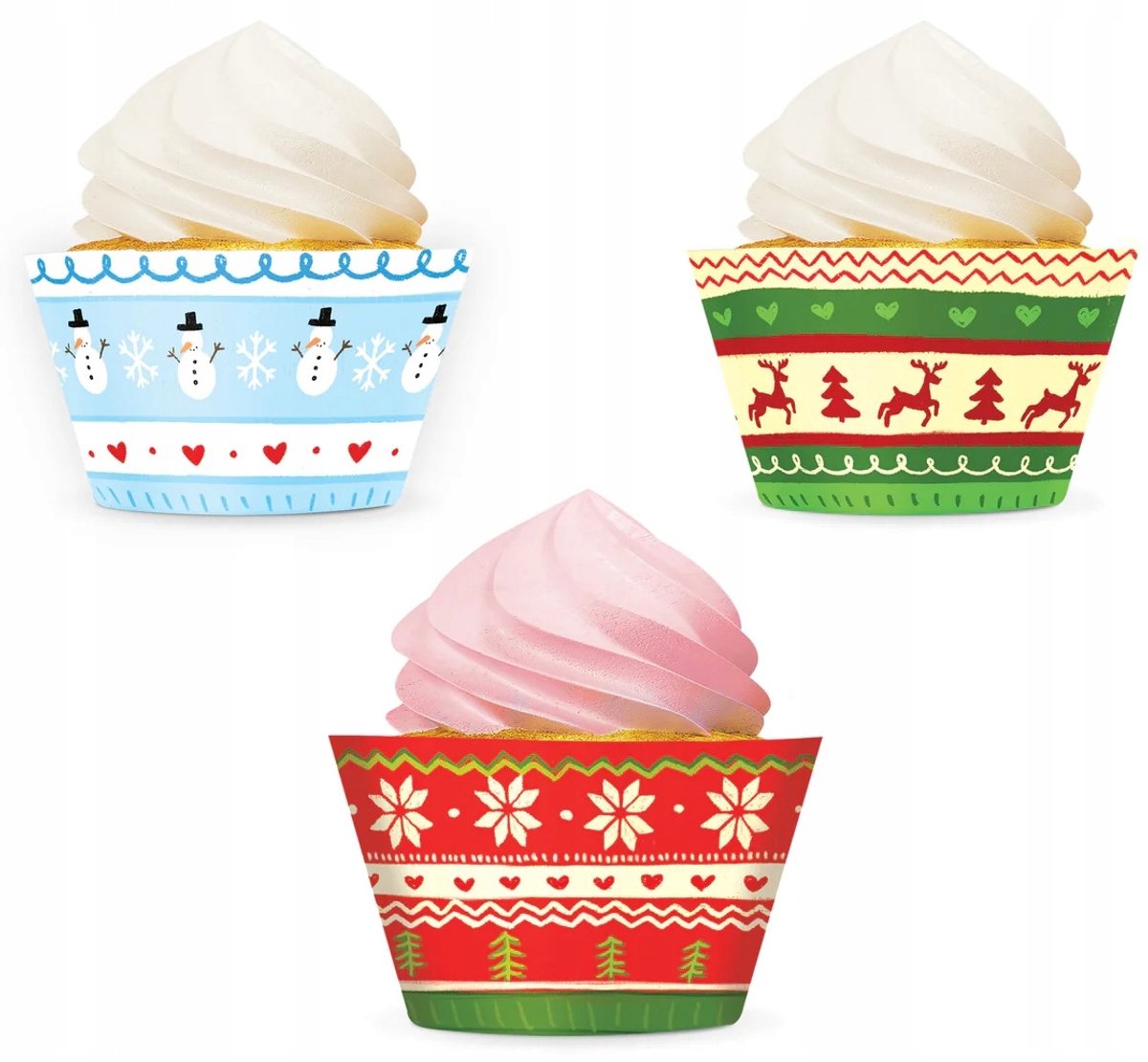 Kerst Muffinvormpjes - 12 Stuks - Trui Design