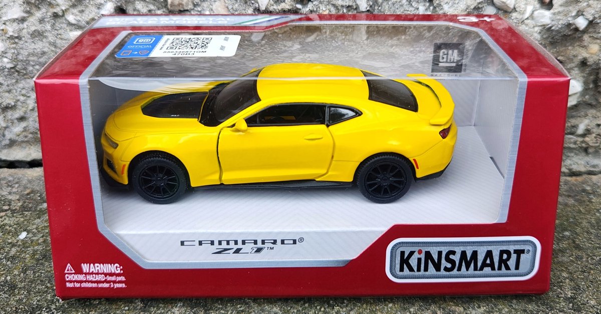 Kinsmart Chevrolet Camaro ZL1 1:38 Modelauto Geel