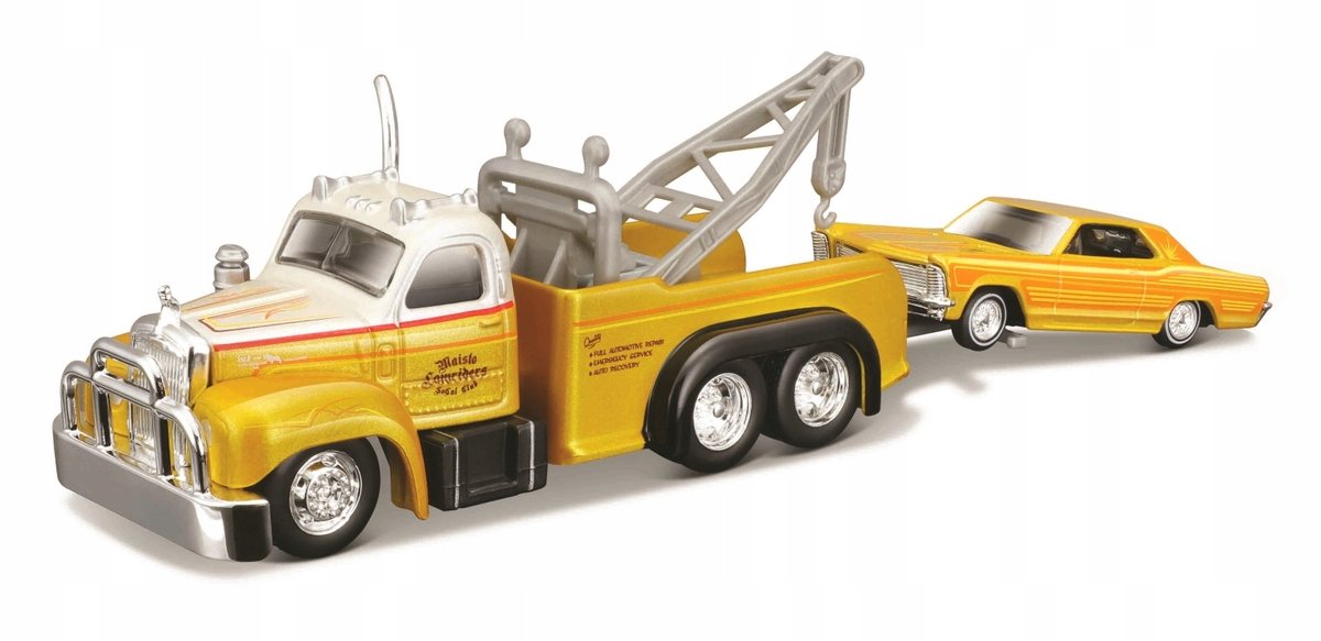 Maisto Mack B-61 1953 Vrachtwagen en Buick Riviera 1965 Set 1:64