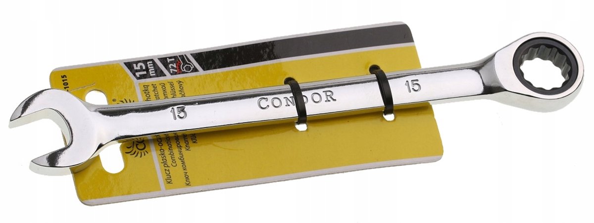 Ringsleutel met Ratel 15 mm - CR-V Staal