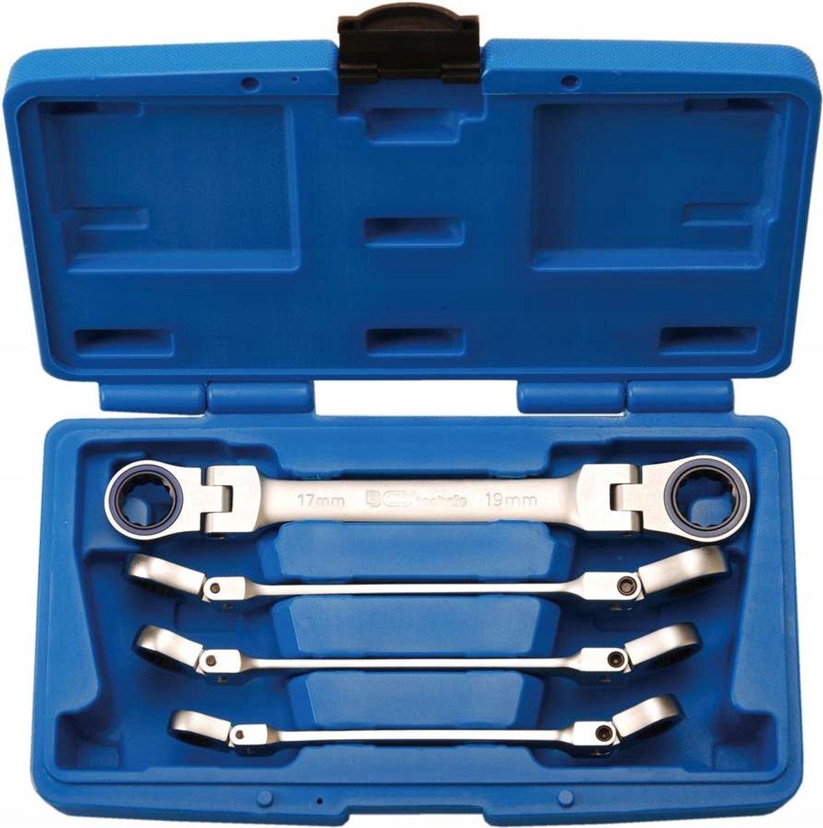 Dopsleutelset 10-19mm met Ratel en Cardankoppeling, 4 Delig